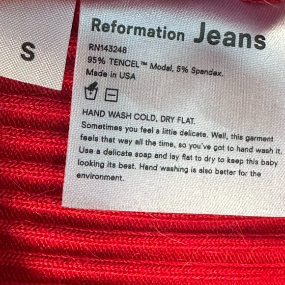 Reformation Jeans Ribbed Knit Mini Dress Bodycon Red Comfy Size Small Comfy Soft - Picture 6 of 10